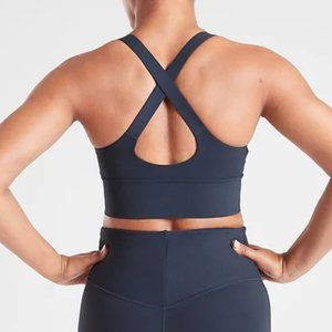 NWOT Athleta Navy Warrior Longline Sports Bra
